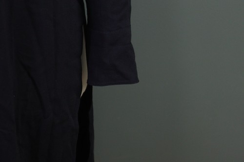 HELMUT LANG Navy Viscose Wool Button Down Long Sleeve Long Shirt Dress Size S - 第 4/16 張圖片