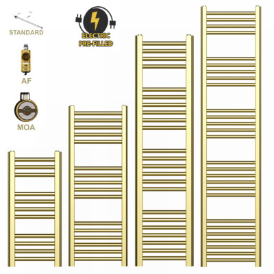 300 mm breit Dual Fuel Standard elektrische Elemente glänzend gold Handtuchhalter Heizkörper