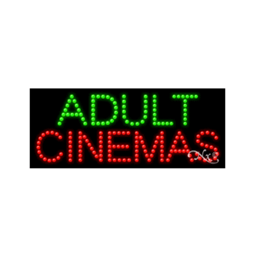 NEW “ADULT CINEMAS" 27x11 SOLID & ANIMATED LED SIGN W/CUSTOM OPTIONS 21347 - Picture 1 of 3