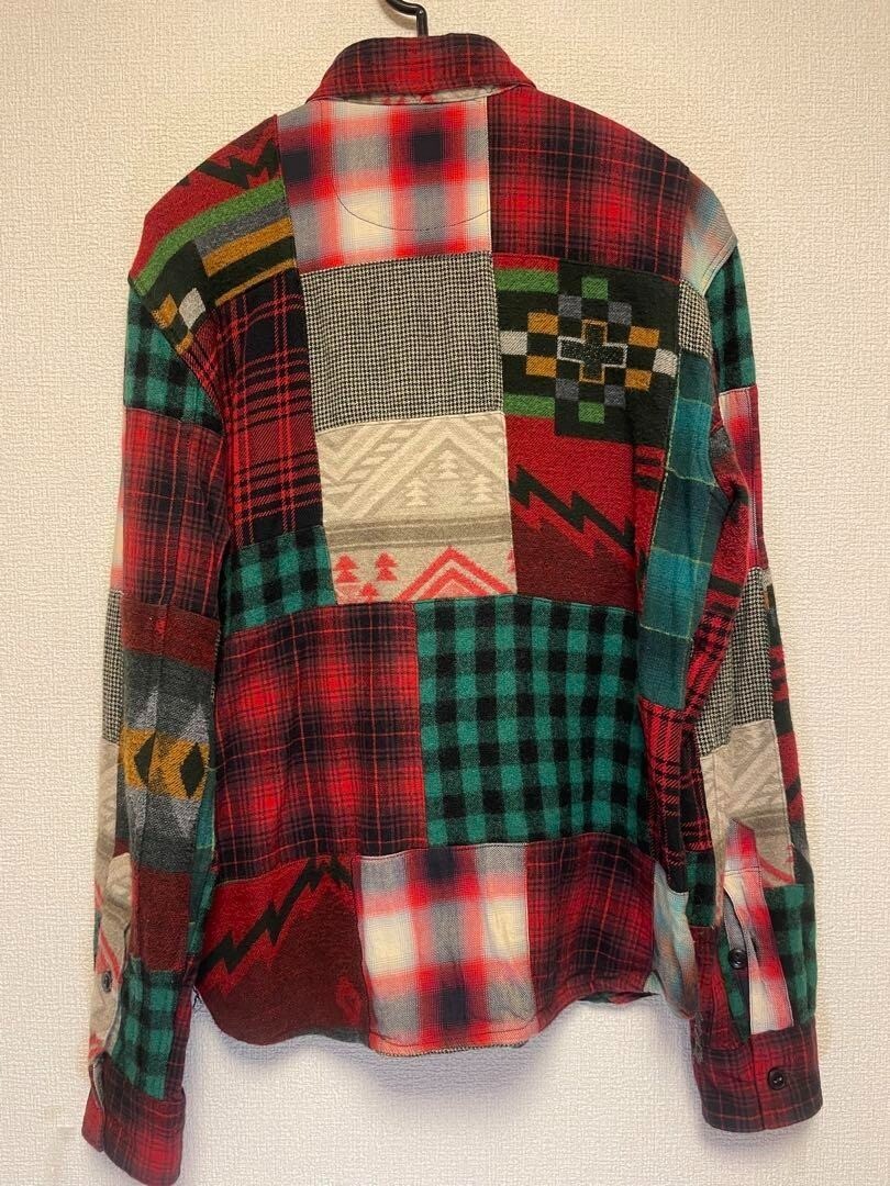 RRL Ralph Lauren Patchwork Native Pattern Flannel… - image 2