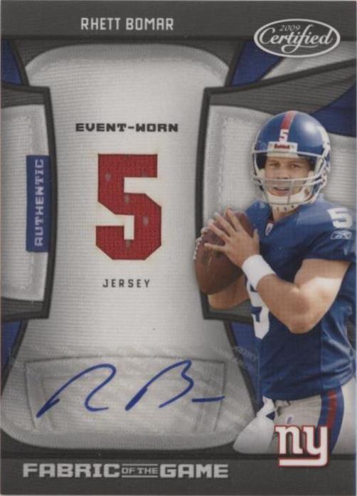 Eric Rhett Signature 2009 Certified - Fabric of the Game Rookies Rhett Bomar #16 Die-Cut ...