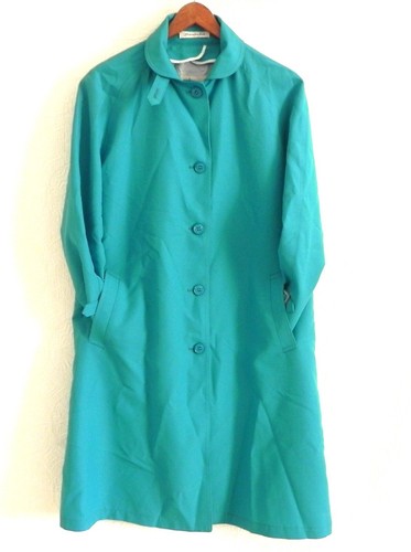 Vtg Misty Harbor Rain Coat Turquoise Button Up Pockets Rain/Stain Repellent 10P - Picture 2 of 10