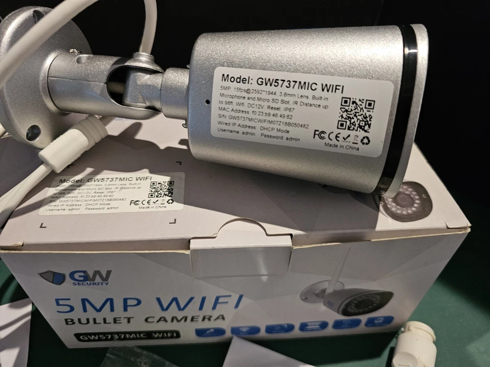 GW5737MIC 5MPHD-IP PoE Fixed Lens Bullet SecCam W/ Built-in Micro- SET OF 3 USED - Image 4 of 4