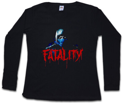 VINTAGE SUB-ZERO FATALITY DAMEN LANGARM T-SHIRT Scorpion Raiden Mortal Kombat