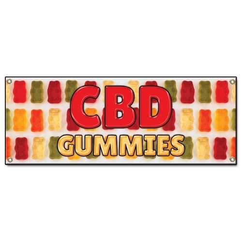 CBD Gummies Banner Concession Stand Food Truck Single Sided