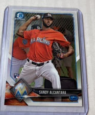 2018 Bowman Chrome #19- SANDY ALCANTARA Rookie RC Card. Cy Young. rookie card picture