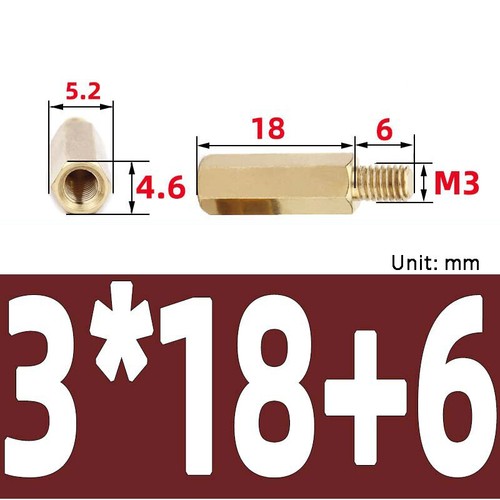 Pilar espaciador de soporte separador de columna hexagonal de latón M3 para placa de PCB de 4 mm a 60 mm de longitud - Imagen 28 de 38