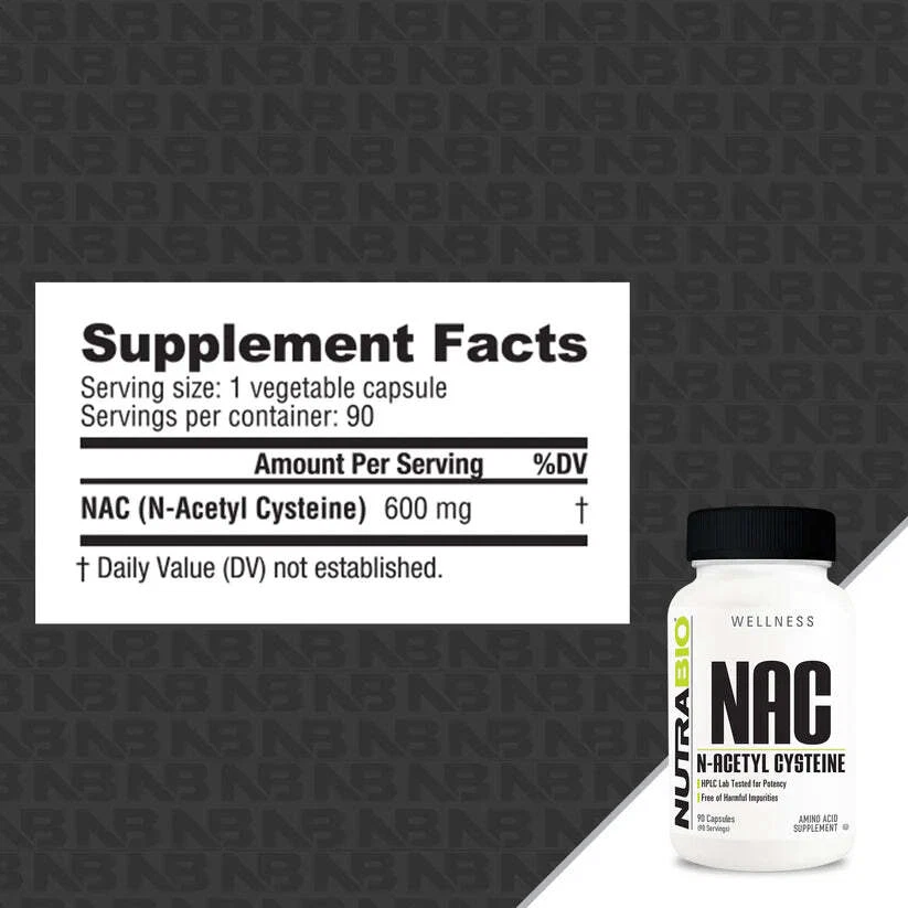 Nutrabio NAC (N-acetil-cisteína) 600 mg 90 cápsulas 100% AUTÊNTICO - Imagem 2 de 3