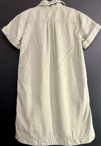 J Crew Crewcuts Size 6 Girls' Field Dress in Twill Short Sleeve Green AZ630 - Picture 3 of 8