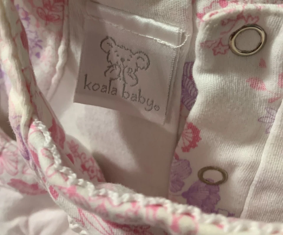 Koala Bebé Niñas Infante Bebé Talla 0 3 Meses Blanco Algodón Superpuesto Vestido Rosa Emb Foto 4 de 4