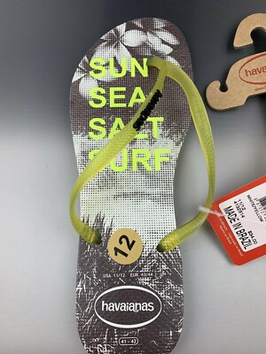 Havaianas Womens Slim Paisage Sandals 4132614, White/Yellow