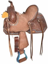 Double T Turquoise Trail Youth Roping Style Saddle - 10, 12 Inch