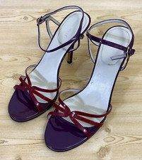 Nine West Heeled Sandals 8 M Ankle Strap Burgundy Grape Womens Heels Shoes