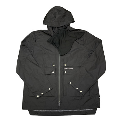 Richardson Los Angeles Men's Black Nylon Windbreaker with Face Mask Size Large