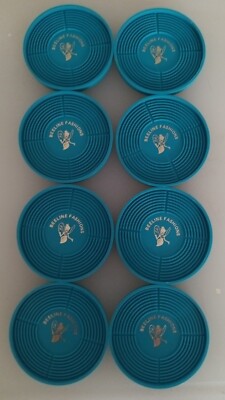 Beeline Fashions Promotional Plastic Coasters 8 Blue Rare
