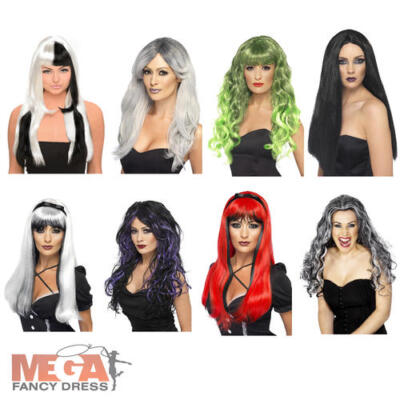 Damen Halloween Perücken Erwachsene Kostüm Damenkostüm Accessoire Haare wellig lang