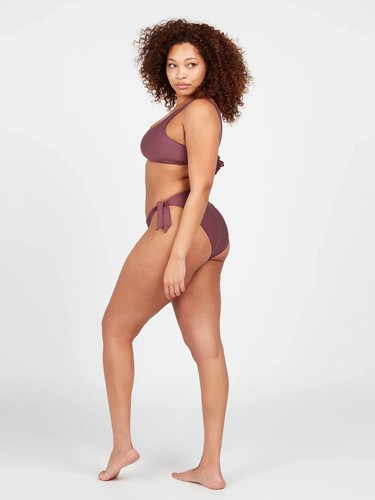 Volcom Simply Seamless Scoop Bikini Top Plus Sz 16W Purple Eggplant Swimwear New - Picture 2 of 12