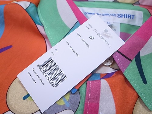 KAWS x COMME des GARCONS SHIRT MULTICOLOR PRINT SHIRT CDG FH-B019 size M - Picture 8 of 10