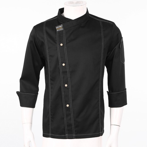 Unisex Men Women Breathable Chef Jacket Cooking Coats Canteen Work Uniform - Picture 74 of 88
