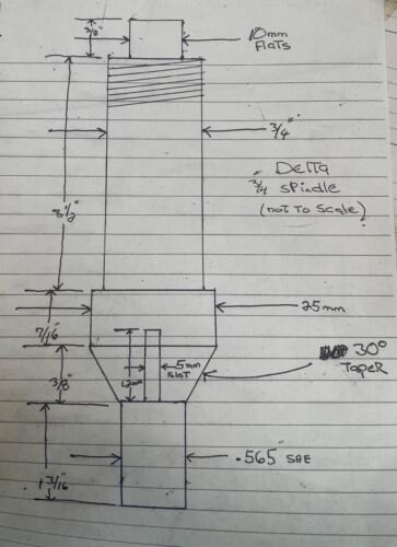 JUEGO DE HUSILLO MODELADOR DELTA 3/4" SE ADAPTA A LA MAYORÍA DE LAS MÁQUINAS DELTA HUSILLO EXTRAÍBLE DE 3 HP. - Imagen 3 de 3