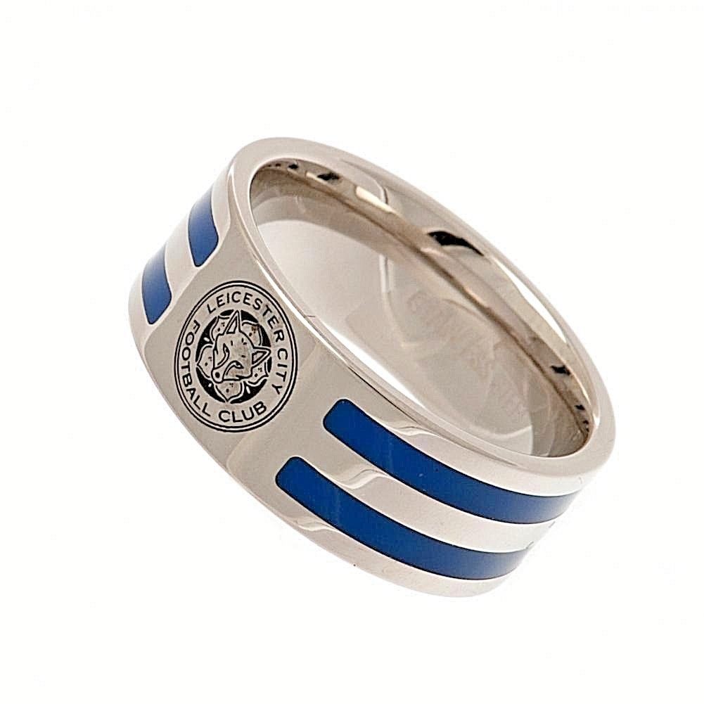 Bague Chelsea FC En Acier Inoxydable Noir - Incrustation Logo, Boîte Cadeau Incluse