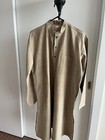 NWT FabIndia  Men’s Taupe Beige Brown Woven Linen Blend Nehru Kurta Sz 42 XL — photo 9
