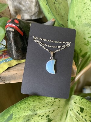 Opalite Moon Necklace Healing Energy 