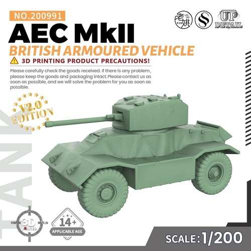 SSMODEL SS200991 1/200 Military Model Kit British AEC MkII Armoured Vehicle - Bild 1 von 5