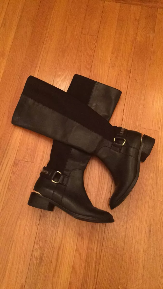 Steve Madden Writing Style Black Leather Boots Size 5M