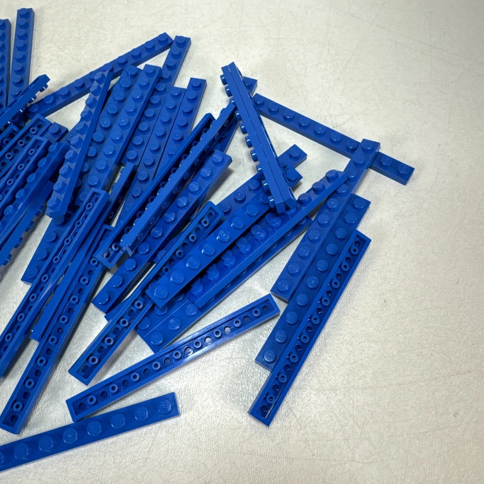 Bulk Lot of 53 LEGO Blue 1x10 Plates Pieces Parts - Image 2 of 4