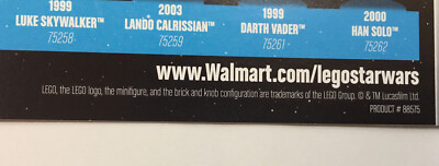 Rare LEGO Star Wars 20th Anniversary Edition Walmart Promo Sticker