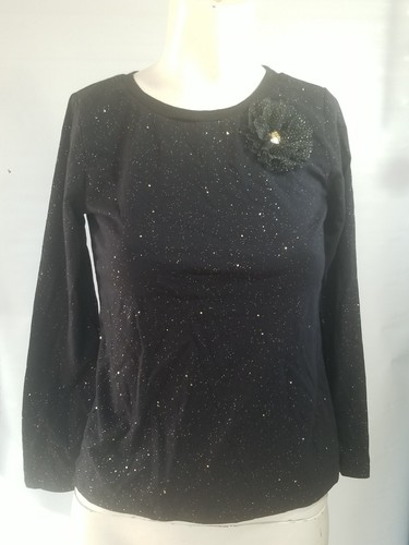 Carter's Kinder, schwarz Langarm Mädchen Größe 10-12 Shirt Glitzer Glitzer