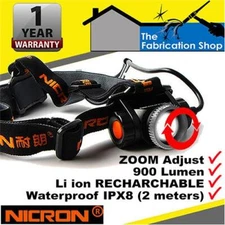 900L HEADTORCH HEADLAMP USB RECHARGEABLE WATERPROOF LED HEADLIGHT TORCH NICRON 