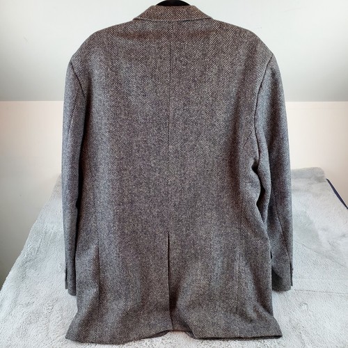 Todays Man Sport Coat 43 L Gray Herringbone 100% Wool Brookcraft Jacket Blazer - Picture 5 of 9