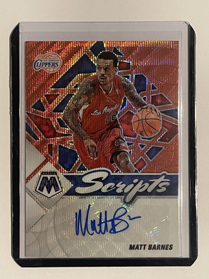 2021-22 帕尼马赛克红色波浪划痕亲笔签名 #SC-MTB Matt Barnes 快船 — 第 3/3 张图片