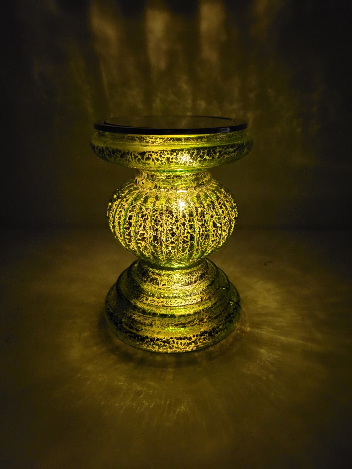 Mercury Glass Pedestal with Mirror Insert Green by Valerie