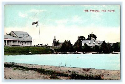 c1910's Presqu' Isle Hotel, Presqu'ile Point Ontario Canada Antique Postcard