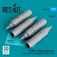 1:72 ResKit RS72-0013 B-8M1 Rocket Launchers MiG-29 Su-27 4pc 3D Print