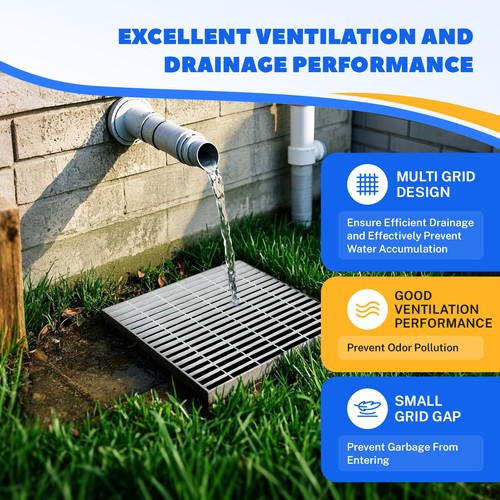 24" Heavy Duty Galvanized Steel Drain Grate - B125 Load Outdoor Drainag Cover - Picture 5 of 5