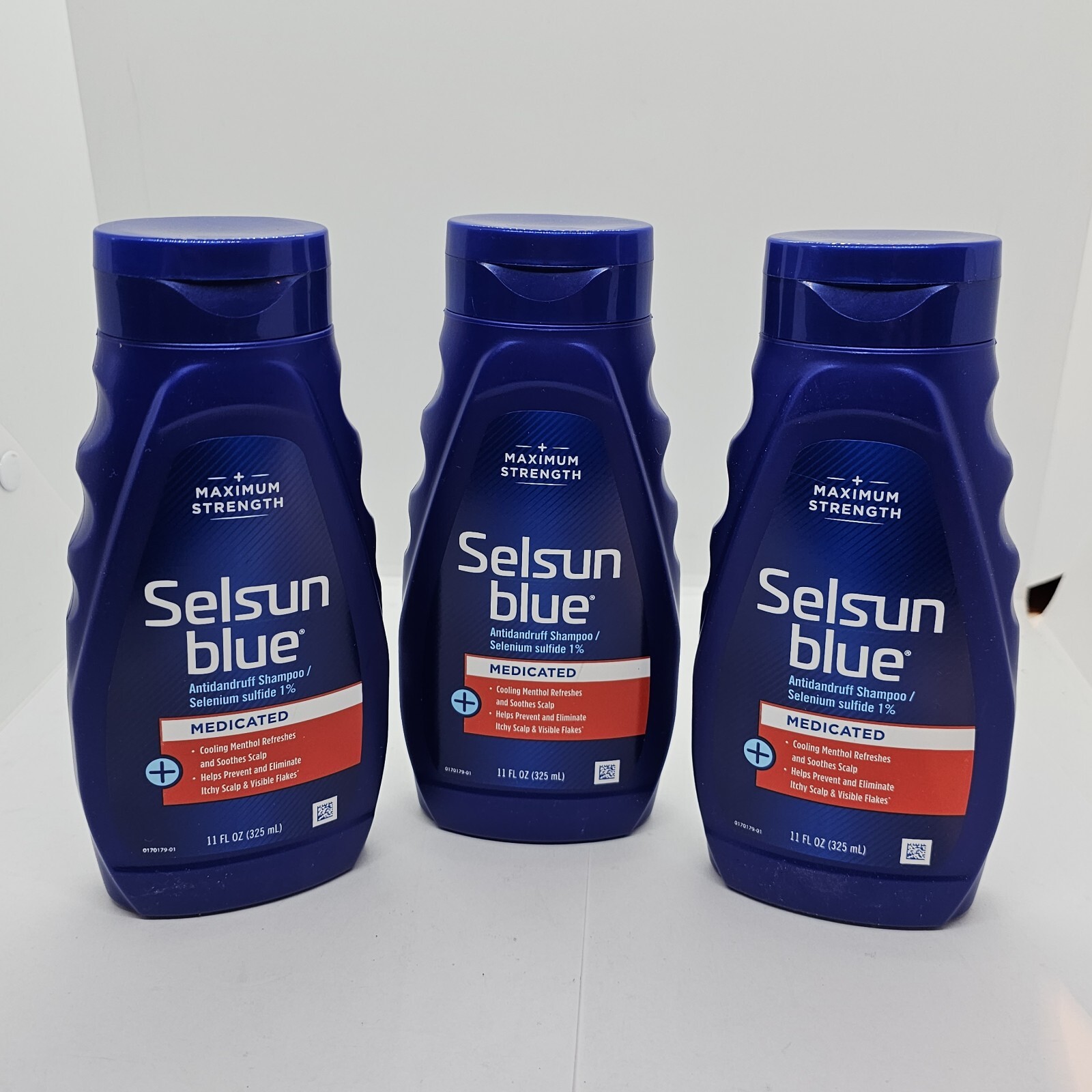 3 Selsun Blue Medicated Max Strength Dandruff Shampoo, 11 fl oz TECH