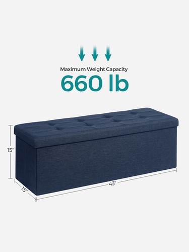Storage Ottoman Bench-Holds 660lb,Footstool for Bedroom & Living Room - Picture 50 of 111