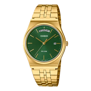 Casio MTP-B146G-3A Montre bracelet en acier inoxydable plaqué ion or analogique pour hommes