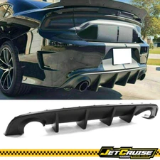Fits 15-23 Dodge Charger SRT OE Style Rear Bumper Lip Diffuser Matte Black PP