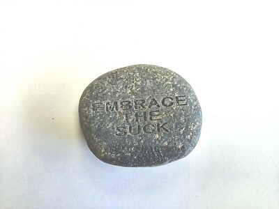 Embrace the Suck - Laser Engraved Rock