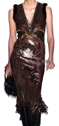 $7,990 J. Mendel Vintage Runway Bead Embroidered Midi Silk Cocktail Dress US 4