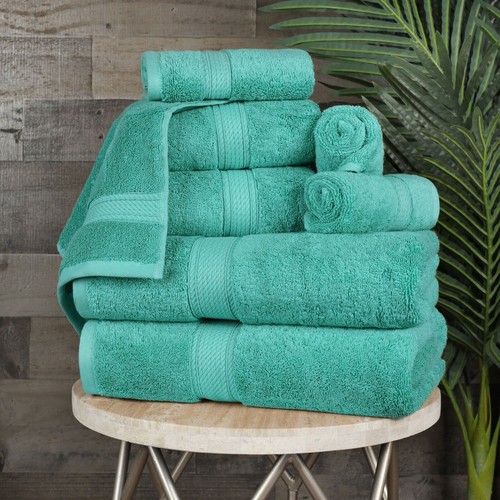 Madison Egyptian Cotton Pile Plush Heavyweight Absorbent Soft 8 Piece Towel Set - Picture 181 of 195