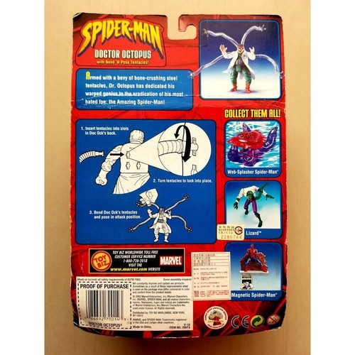 TOY BIZ 2002 SPIDER-MAN SERIES DOCTOR OCTOPUS with Bend'N Pose Te - Picture 3 of 3