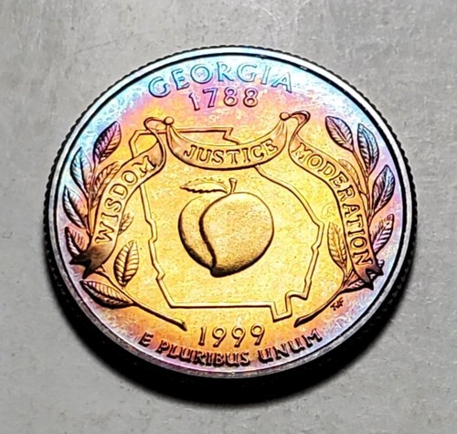 TONED 1999 S GEORGIA STATE QUARTER CLAD PROOF UNC #C6419 - Bild 1 von 2
