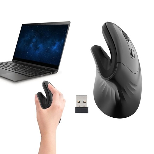 Wireless Mouse Vertical Mouse 1000 1600 2400 DPI Ergonomic Optical Buttons Mouse - Picture 2 of 9