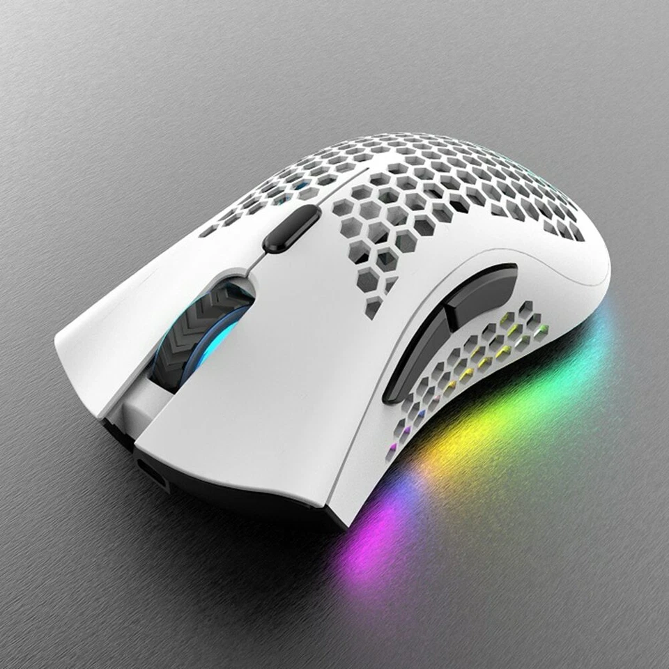 2.4GHz Lightweight Wireless Gaming Mouse Honeycomb 1600DPI Adjust RGB Backlit - Image 4 of 4